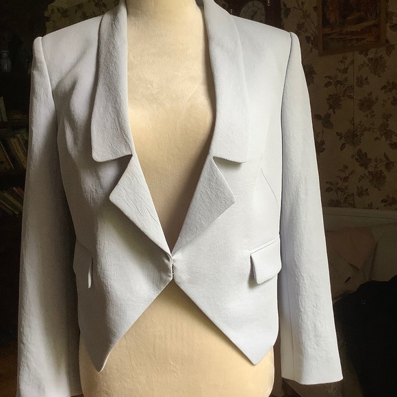 Rebecca Minkoff Cropped Baby Blue Jacket Size 6 - Picture 1 of 6
